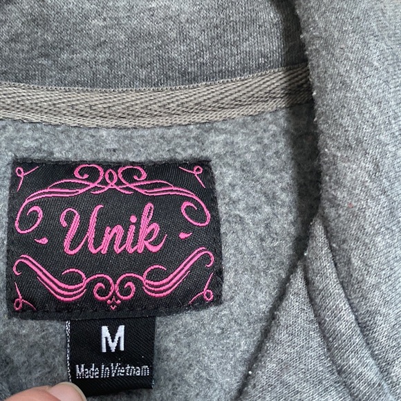 Unik Girls M Grey Pea Coat. Super cute and warm. Button front. 2 front pockets. - Picture 4 of 8